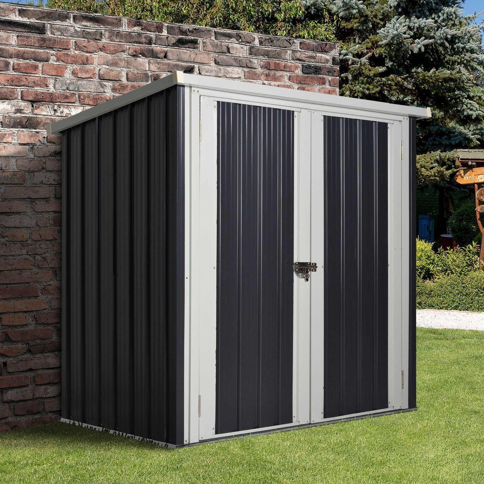 Caseta de jardín de 1,26 m² con 2 puertas