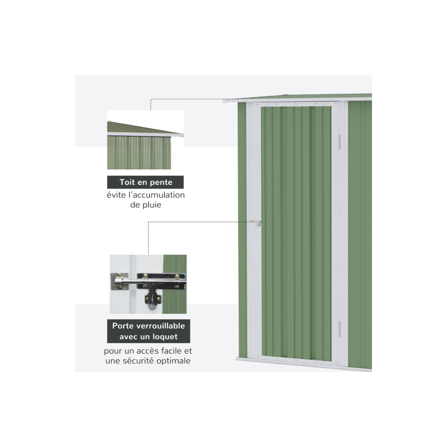 Caseta de jardín 1,2 m² – cobertizo Compact avec puerta con cerradura - Miniature 3