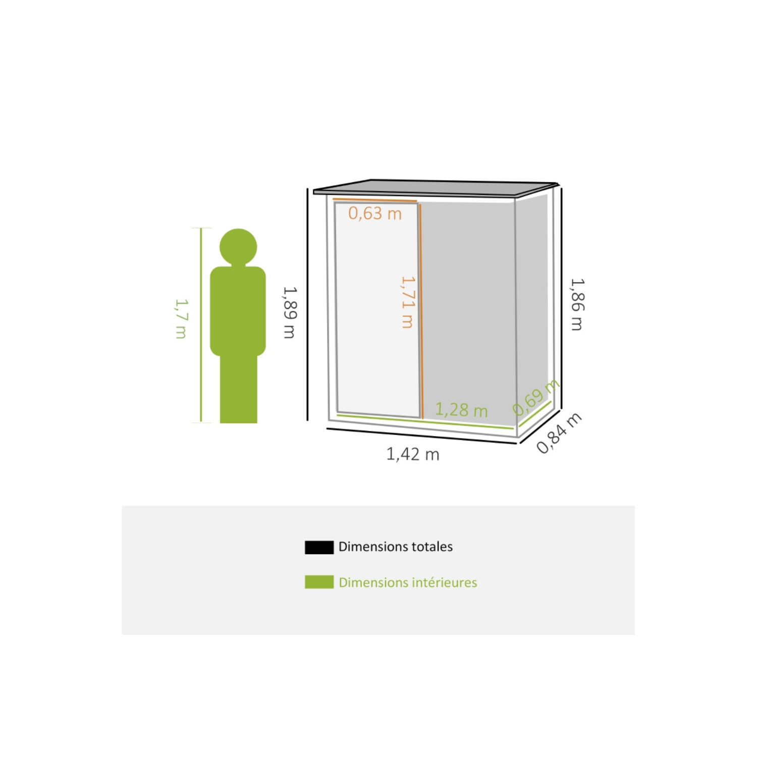 Caseta de jardín 1,2 m² – cobertizo Compact avec puerta con cerradura - Miniature 4