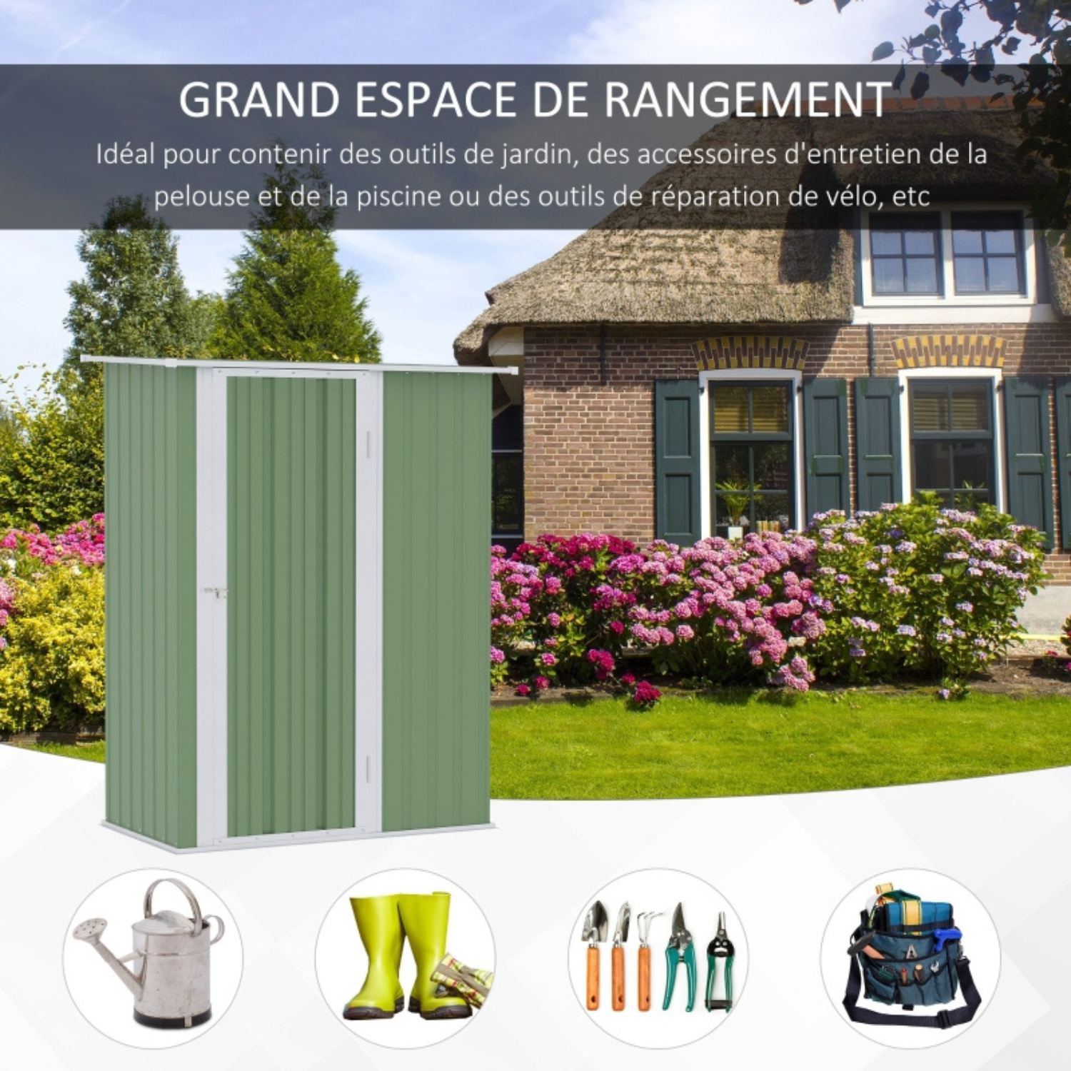 Caseta de jardín 1,2 m² – cobertizo Compact avec puerta con cerradura - Miniature 2
