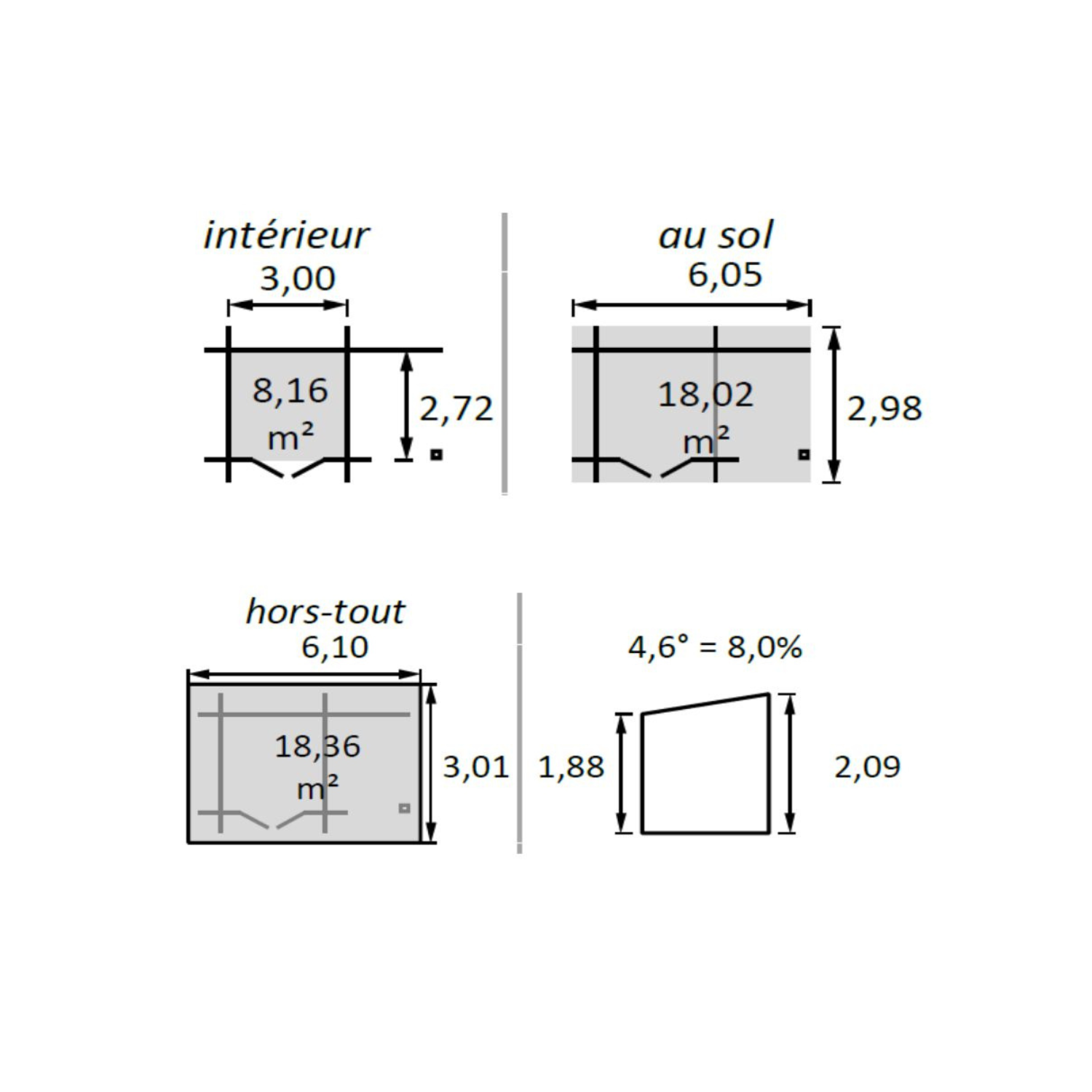 Caseta de jardín madera – 18,36 m2- Haut De Gamme – Prix usine – DESTOCKAGE - Miniature 2