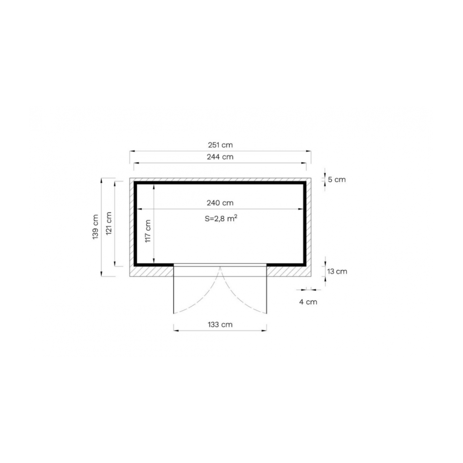 Caseta de jardín madera Midway – 244 x 121 cm - Miniature 3