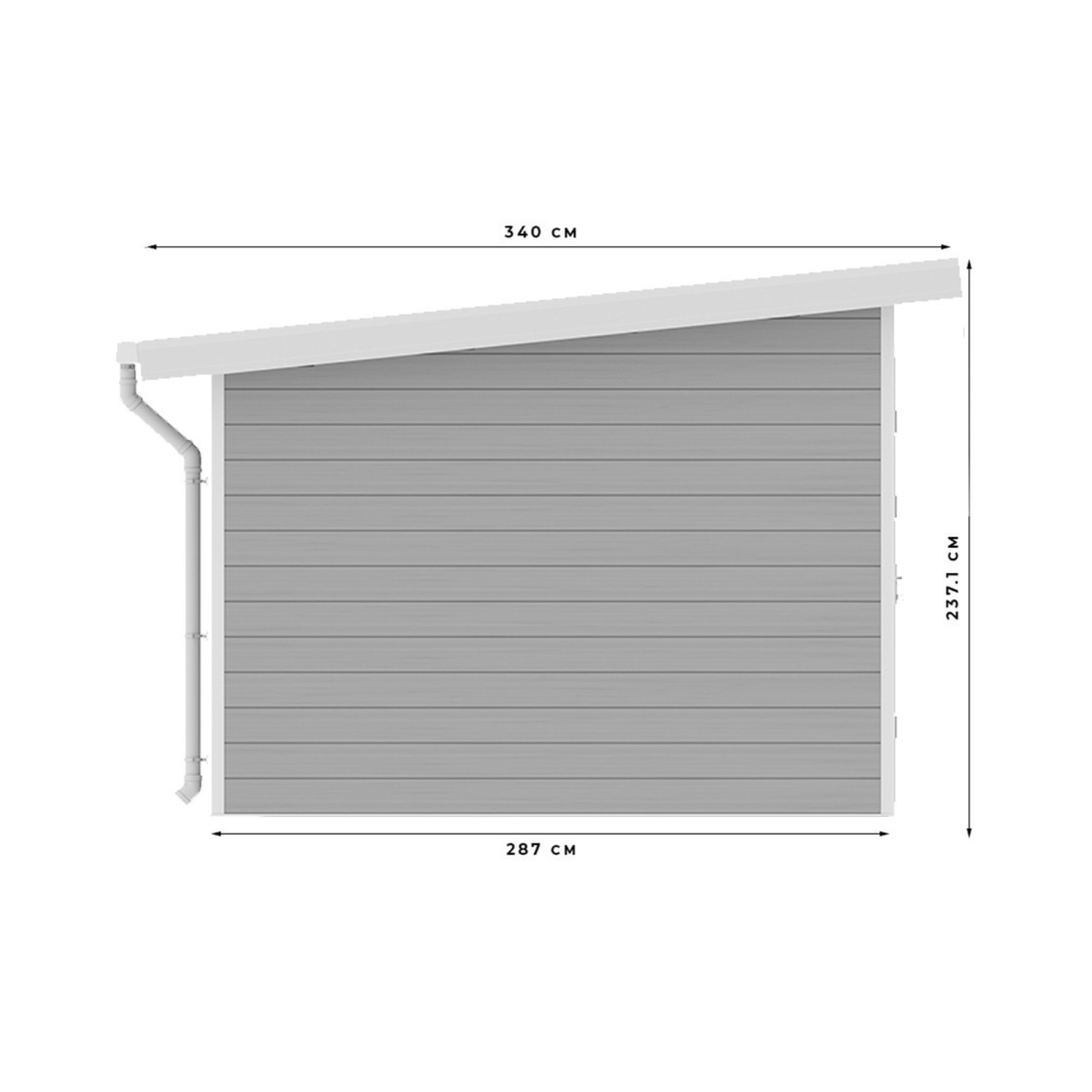 Caseta de jardín composite SINTRA – 9 m2 gris clair – Prix usine – DESTOCKAGE - Miniature 3
