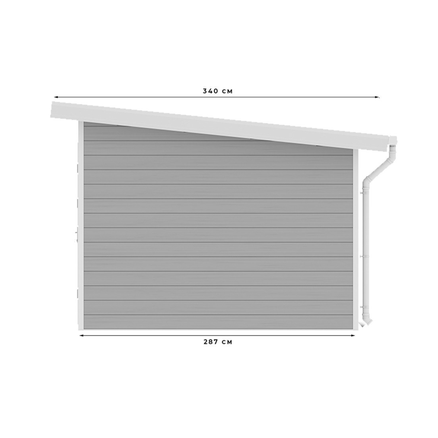 Caseta de jardín composite SINTRA – 9 m2 gris clair – Prix usine – DESTOCKAGE - Miniature 2