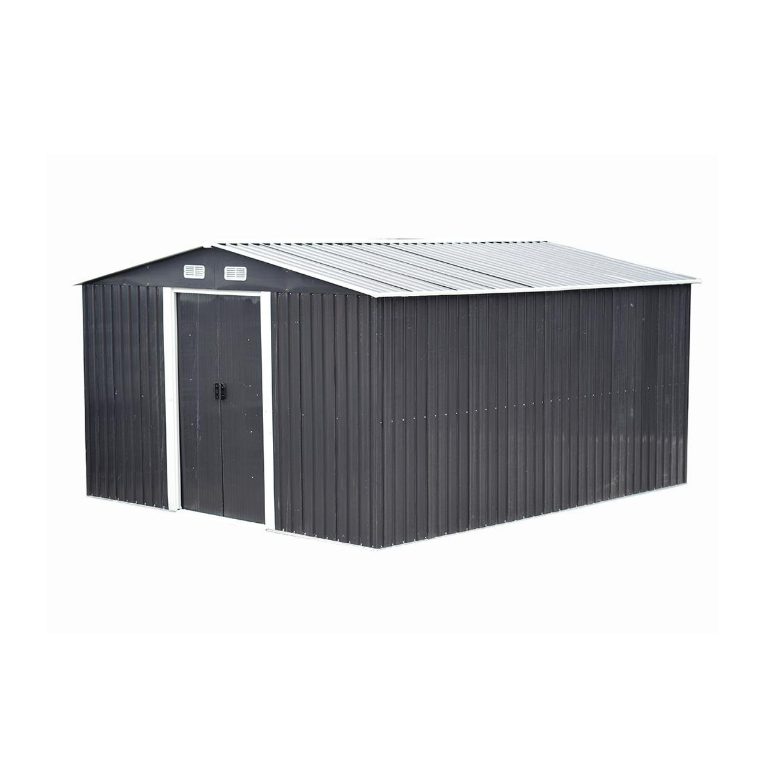 Caseta de jardín de acero galvanizado gris 12,5 m² - Miniature 2