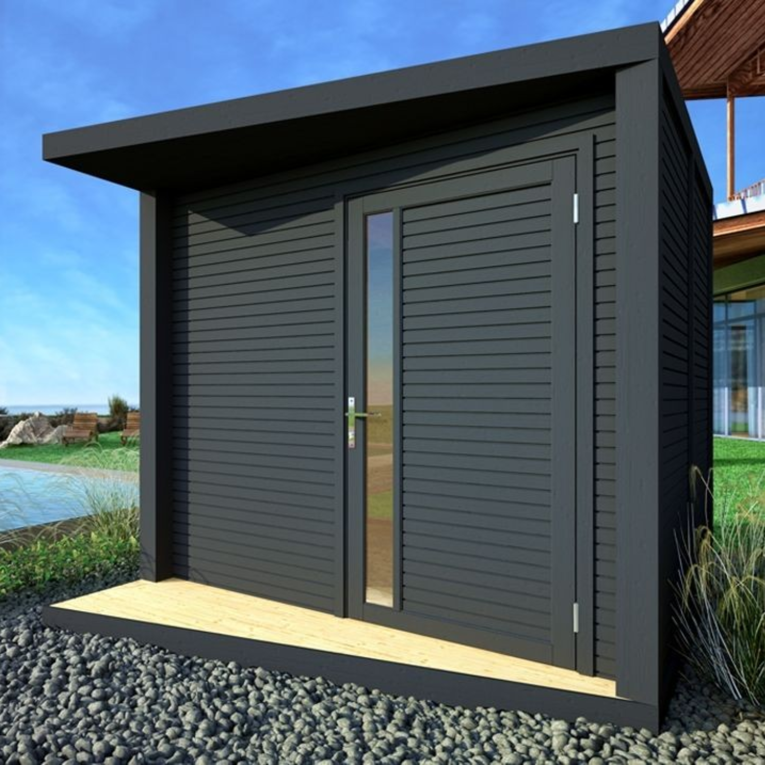 Caseta de jardín Moderne – 7.1 m2 – Finition Haut de Gamme- Prix usine – DESTOCKAGE - Miniature 4