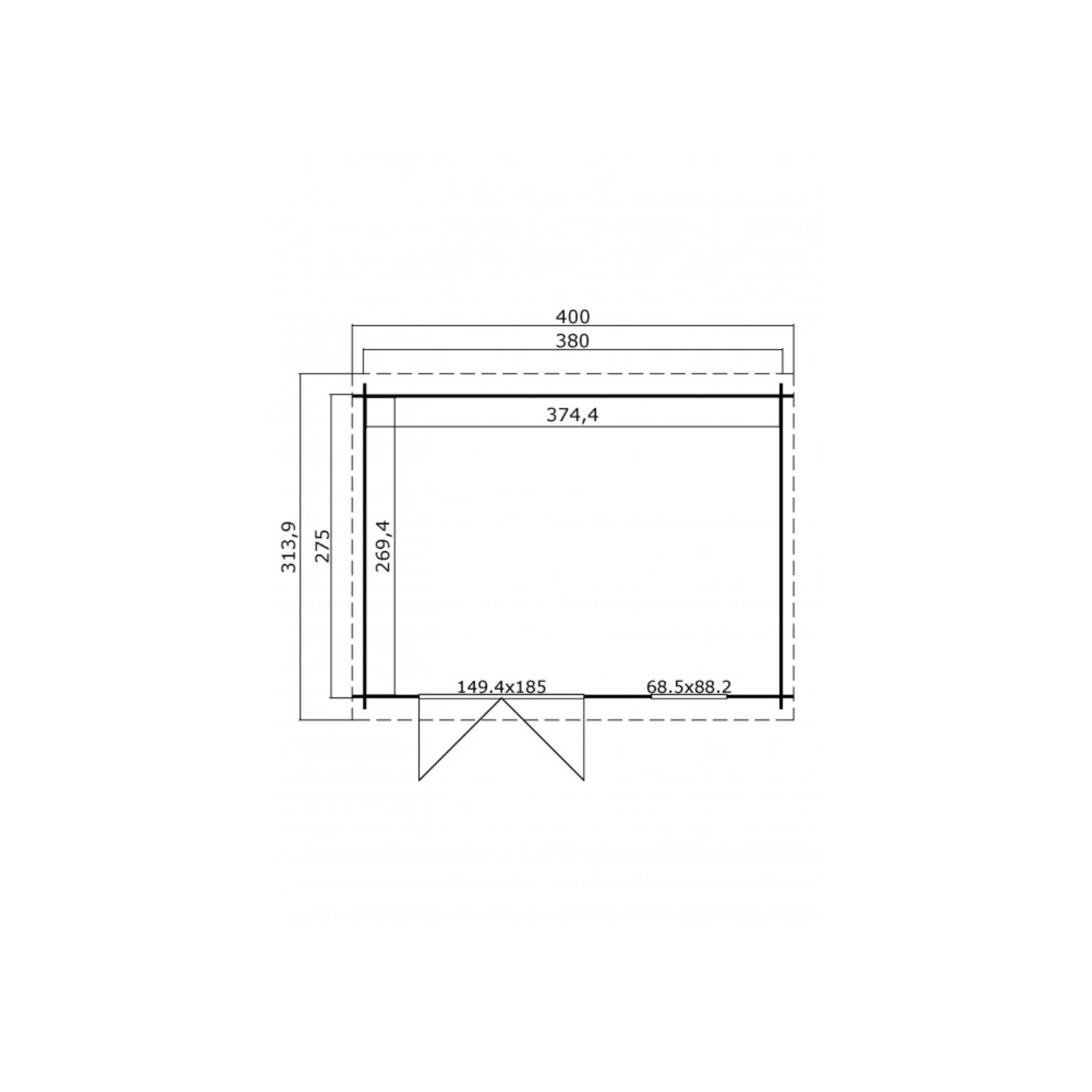 Caseta de jardín SANTA FE 10m2 – 28mm - Miniature 2
