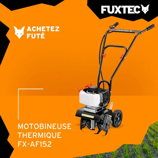 FUXTEC FX-AF152 motoazada agricole, motoculteur - motor 2 temps et ancho 23 cm, 51,6 ccm, profundidad de fraisage 70mm - seulement 14kg - Miniature 4