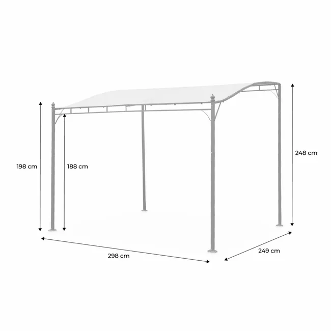 Pérgolas adossée 3x2.5m - Brestum - lona beige - Pérgolas murale BRESTUM 3X2,5M - Miniature 2