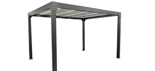 Pérgolas bioclimatique en aluminium Menea 4x3 motorisée grise - Miniature 5