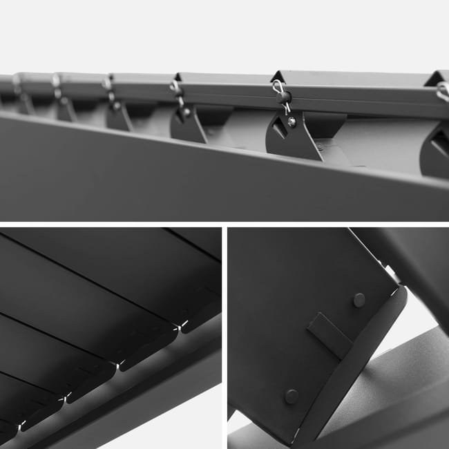 Pérgolas Bioclimatique gris anthracite 300x600cm. aluminium à lames orientables + 2 stores 3m TRIOMPHE 6X3M + 2 STORES 3M - Miniature 3