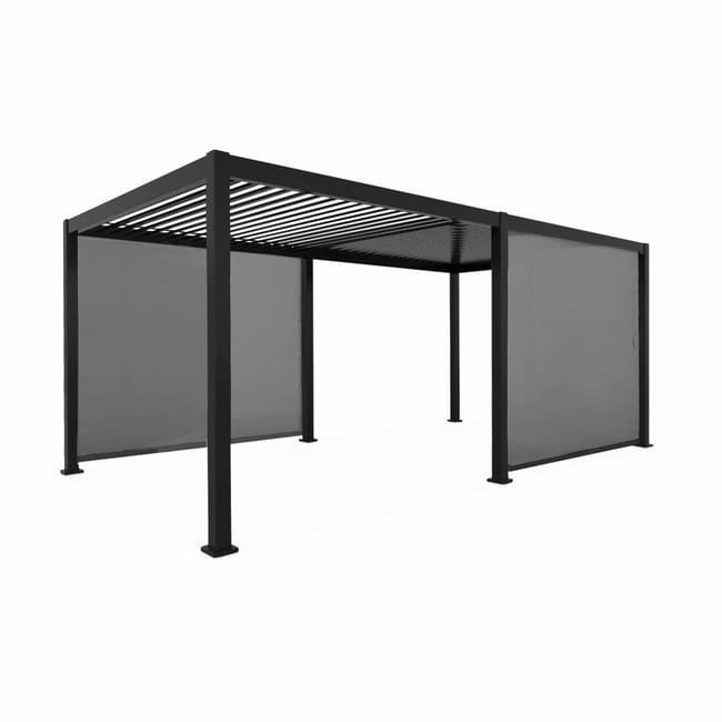 Pérgolas Bioclimatique gris anthracite 300x600cm. aluminium à lames orientables + 2 stores 3m TRIOMPHE 6X3M + 2 STORES 3M - Miniature 4