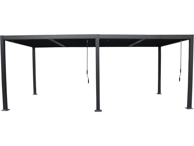 Pérgolas bioclimatique "Windsor" en aluminium - 3 x 6 m - Gris - Miniature 3