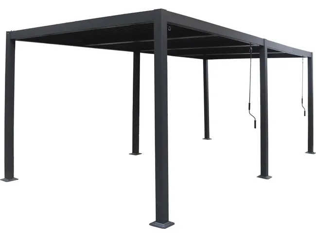 Pérgolas bioclimática "Windsor" in aluminio - 3 x 6 m - gris