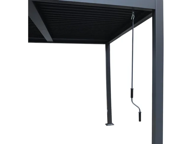 Pérgolas bioclimatique "Windsor" en aluminium - 3 x 6 m - Gris - Miniature 2