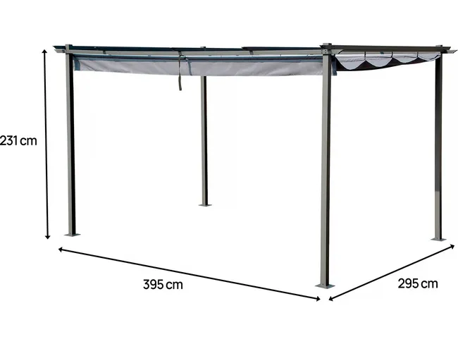 Pérgolas de metal avec toit rétractable - 3 x 4 m - Gris anthracite - Miniature 5