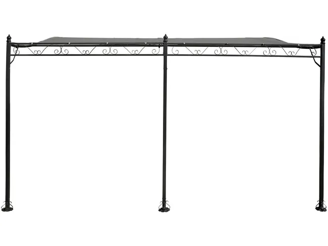Pérgolas tonnelle adossée de metal - 3 x 4 m - Gris - Miniature 4